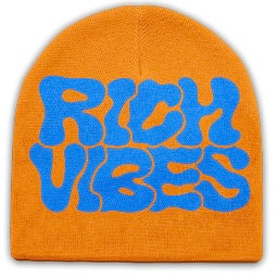 ORANGE/BLUE RICH VIBES Skully Beanies ❄️ - Rich Vibes Apparel