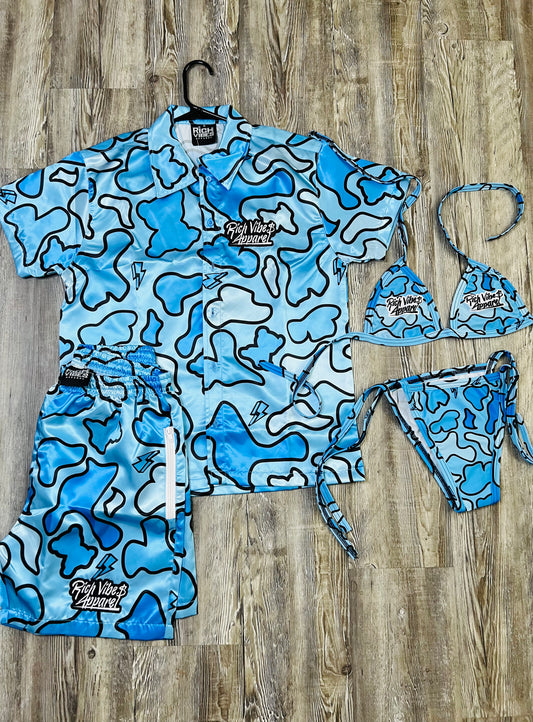 LIGHT BLUE CAMO MEN SET 💎 - Rich Vibes Apparel