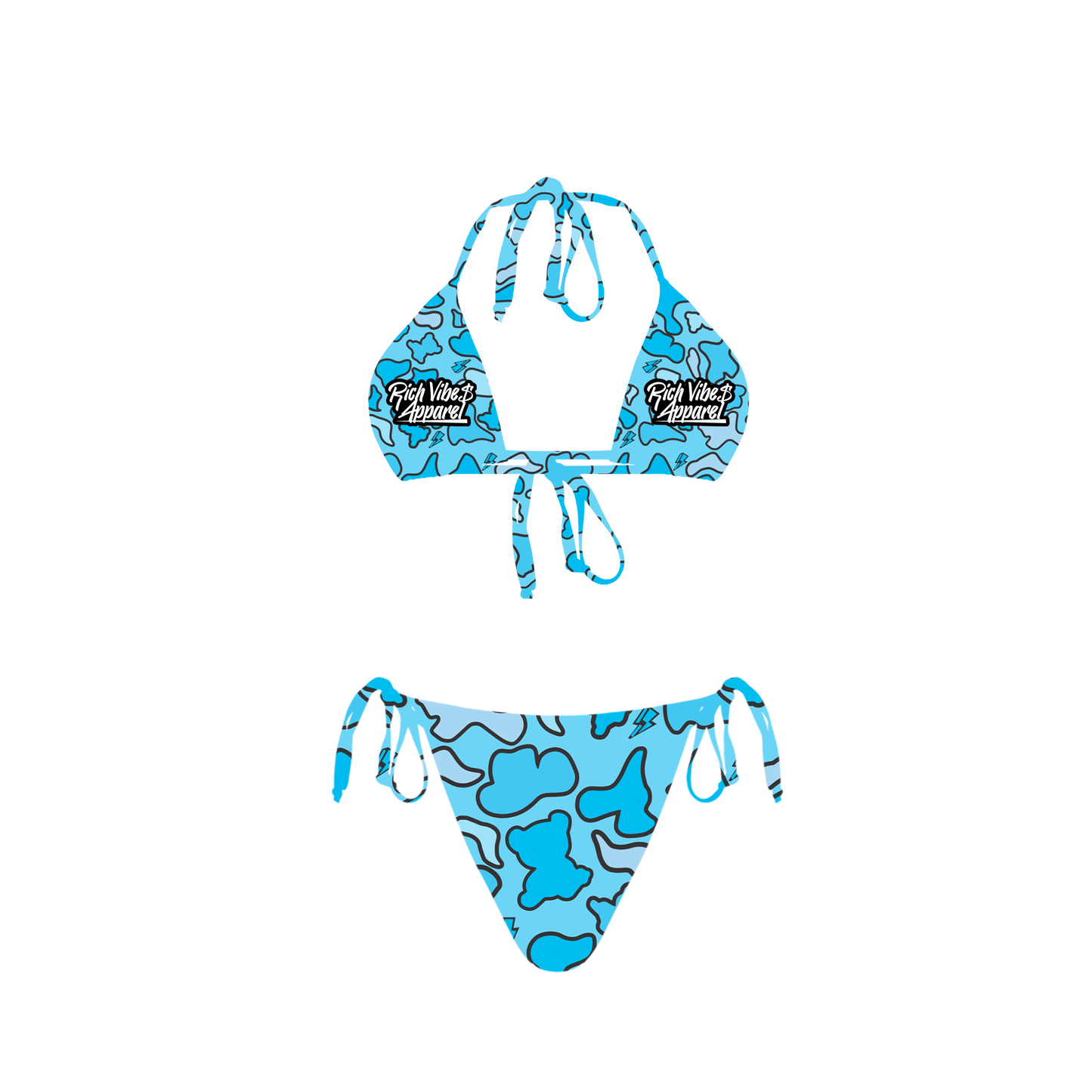 LIGHT BLUE CAMO BIKINI - Rich Vibes Apparel