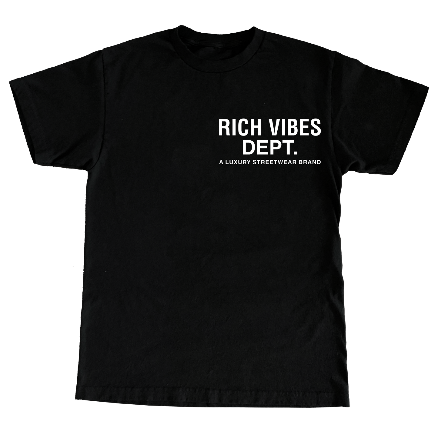 BLACK RICH VIBES DEPT. T-SHIRT🍦 - Rich Vibes Apparel