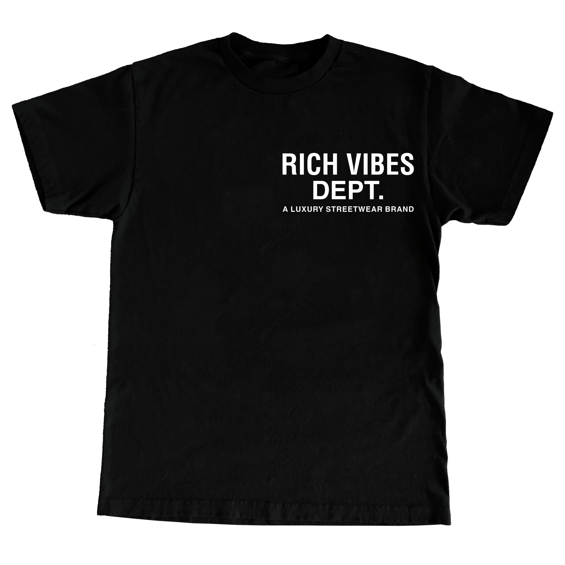 BLACK RICH VIBES DEPT. T-SHIRT🍦 - Rich Vibes Apparel