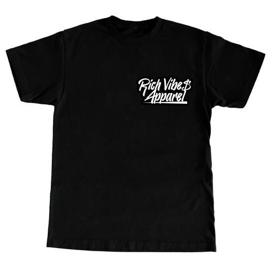 BLACK RICH VIBES HU$TLER T-SHIRT🦅 - Rich Vibes Apparel