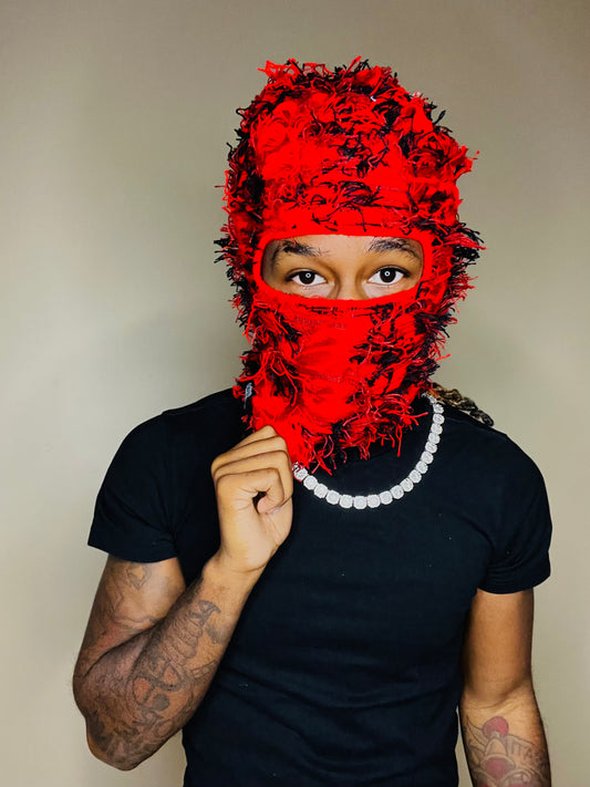 RED CAMO Distressed Balaclava 👹 - Rich Vibes Apparel