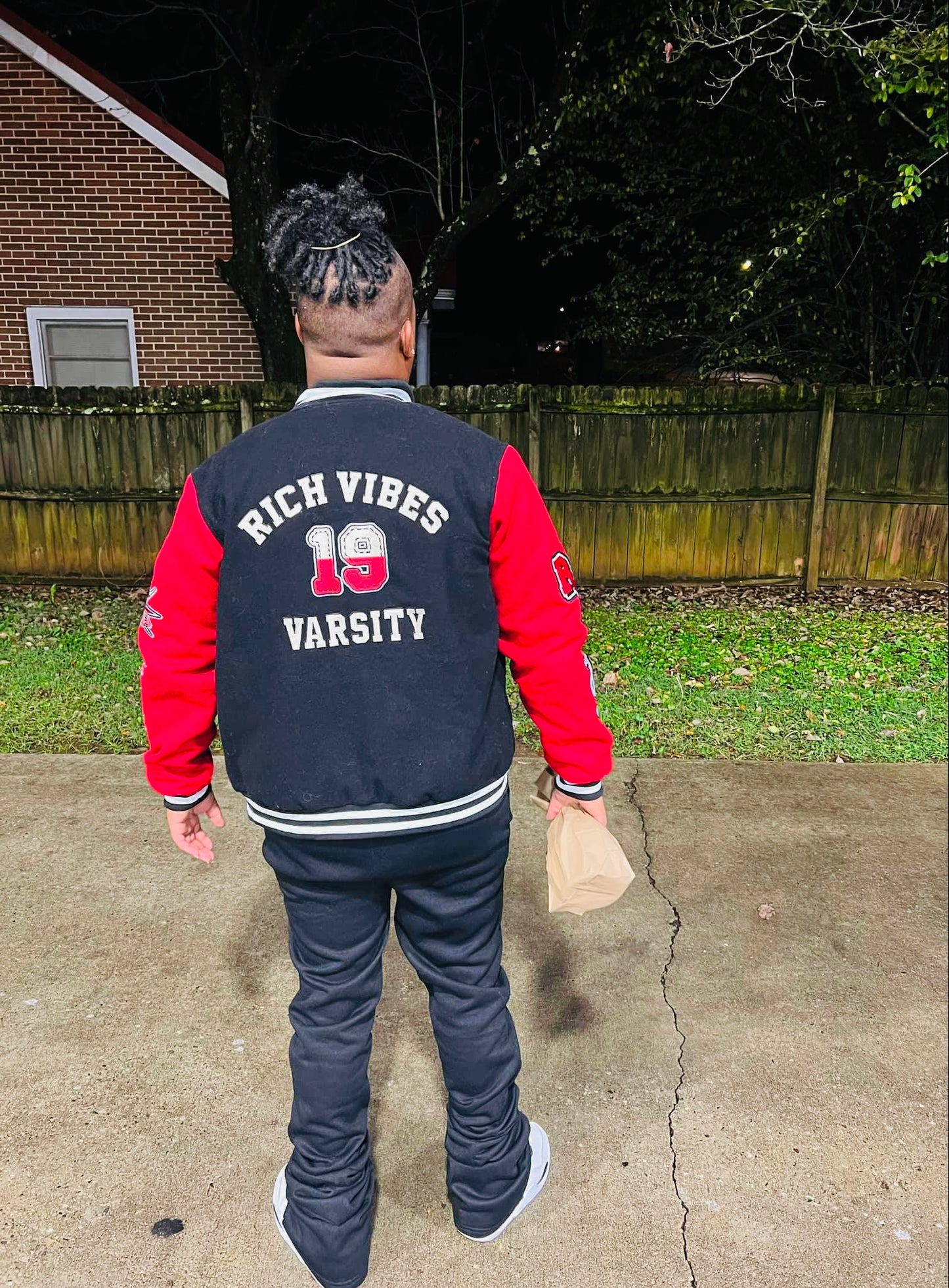 PREMIUM RICH VIBES VARSITY JACKET BLK/RED🔥🔥 - Rich Vibes Apparel