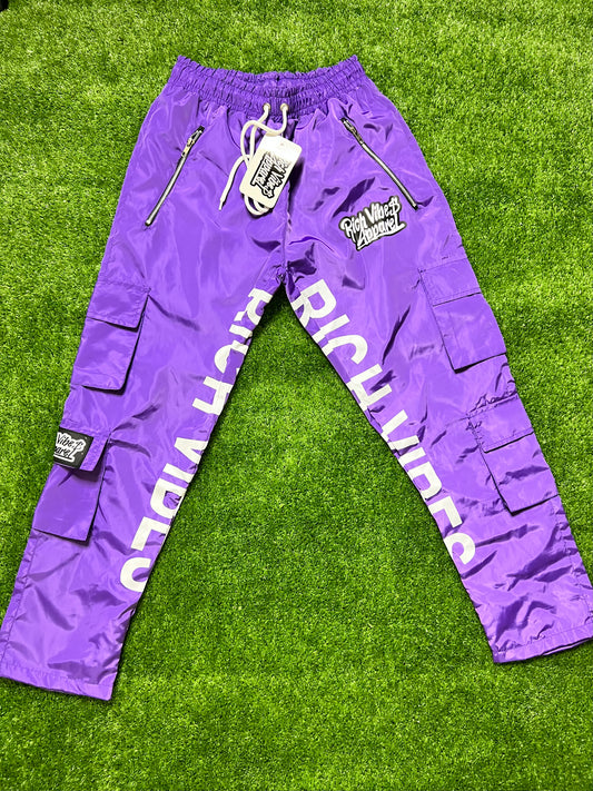 PURPLE' Windbreaker Cargo Pants 😈 - Rich Vibes Apparel