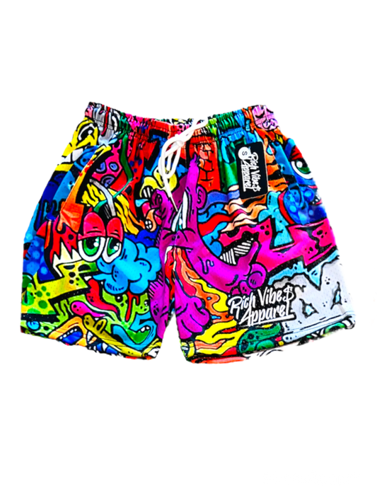 Grafitti Mesh Shorts 👻 - Rich Vibes Apparel