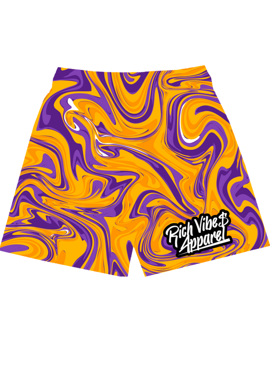 L.A Lakers Liquid Mesh Shorts 😈💫 - Rich Vibes Apparel