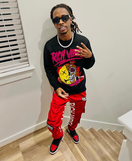 RED' Windbreaker Cargo Pants ❤️ - Rich Vibes Apparel