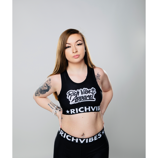 WOMENS' (BLACK)sports bra set - Rich Vibes Apparel