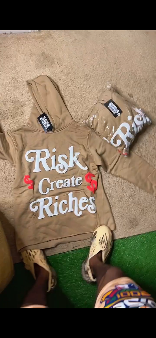 Tan "Risk Create Riches" Sweatsuit - Rich Vibes Apparel