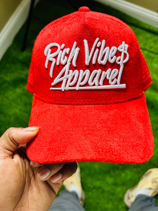 RED’ Suede Trucker Hats - Rich Vibes Apparel