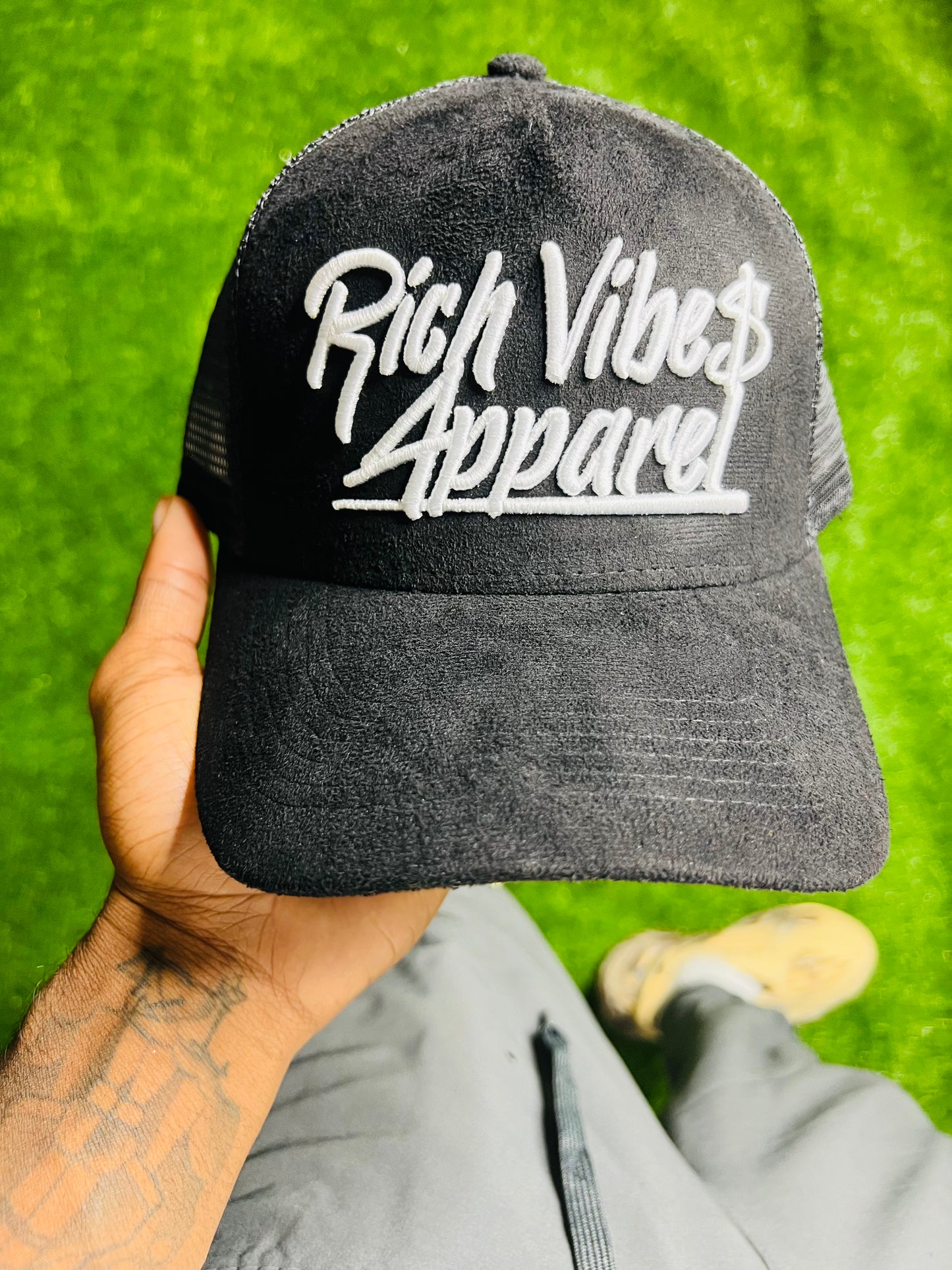 BLACK' Suede Trucker Hats - Rich Vibes Apparel