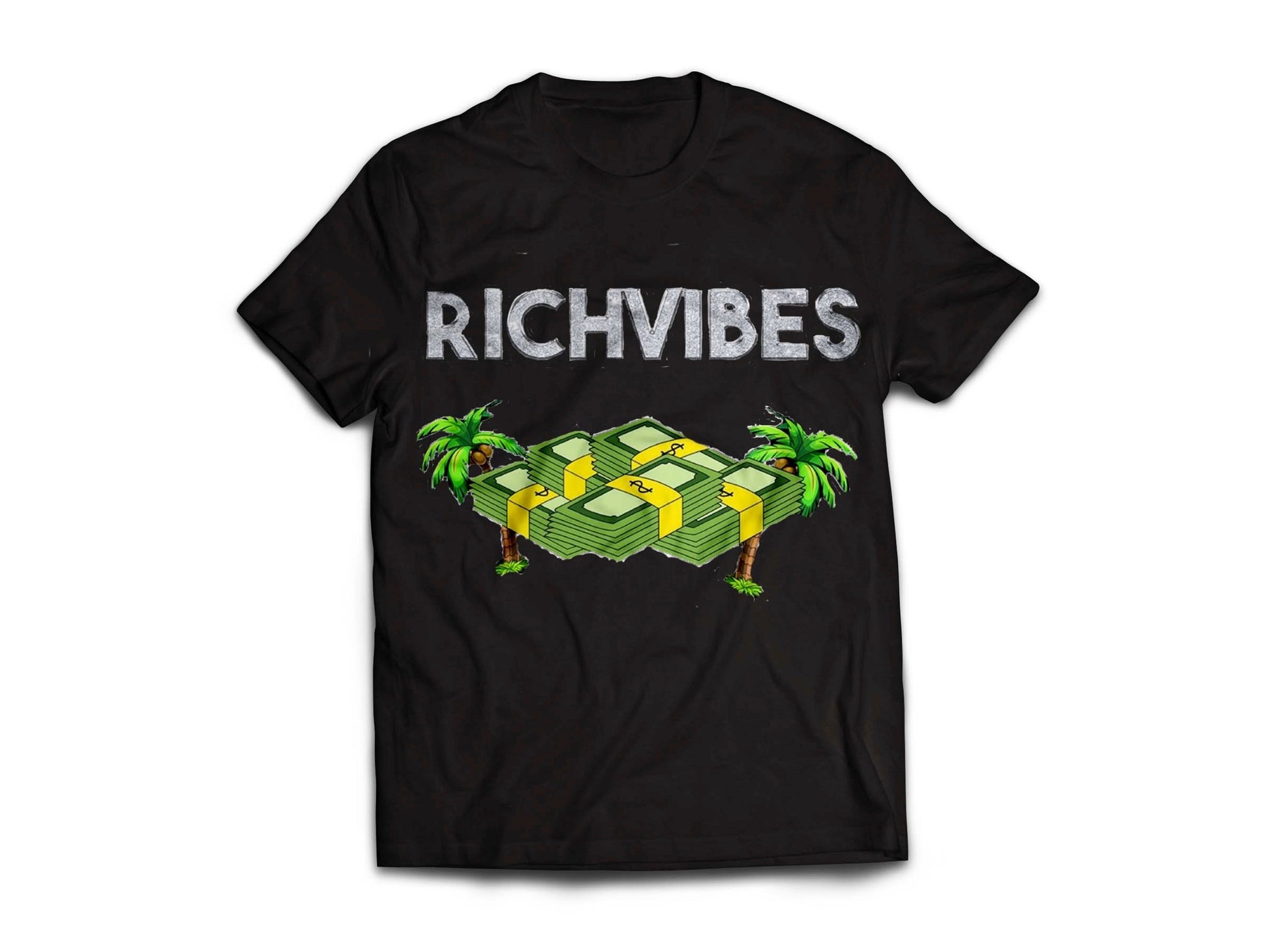 ‘BLACK rich vibes tree t-shirt - Rich Vibes Apparel