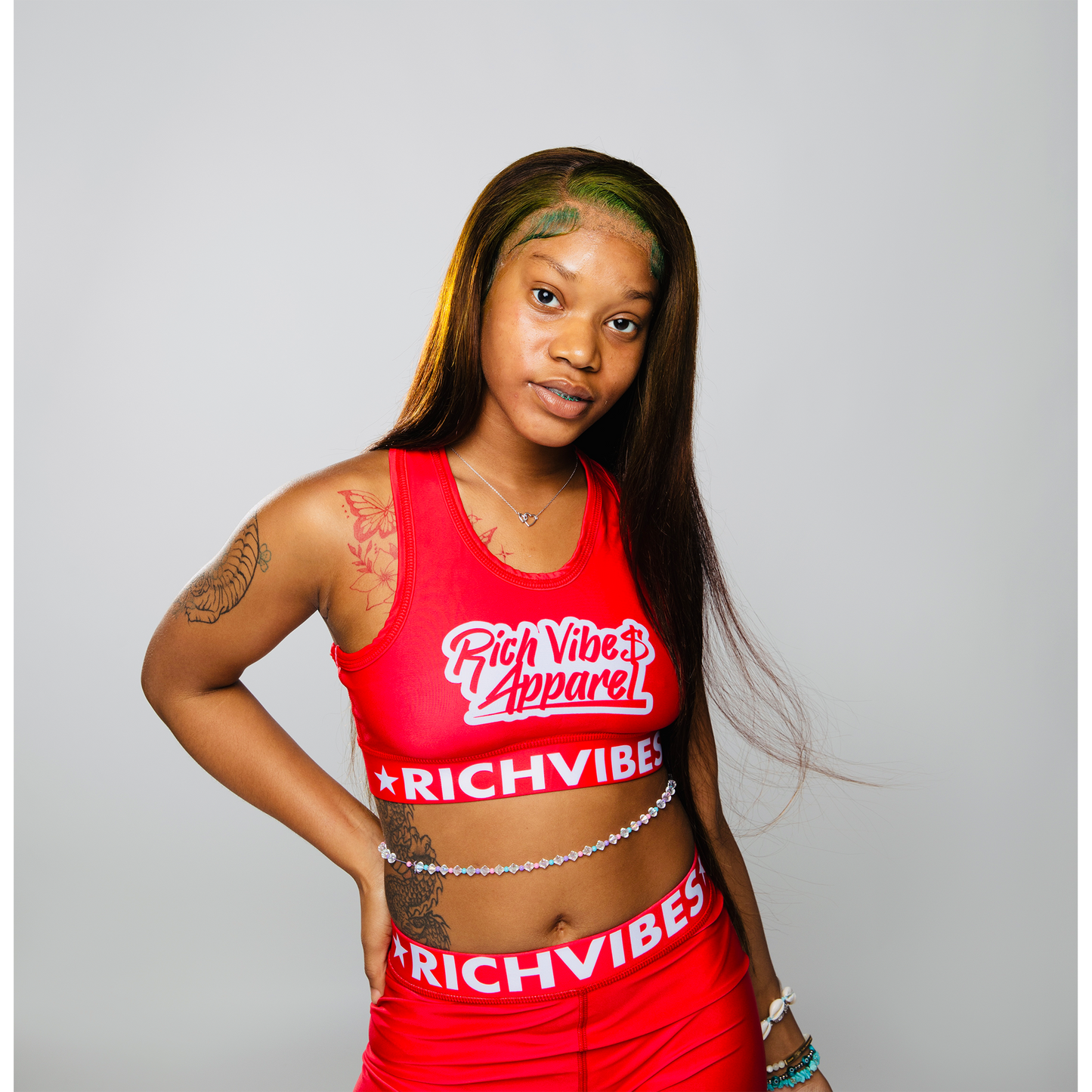 WOMENS' (RED)sports bra set - Rich Vibes Apparel