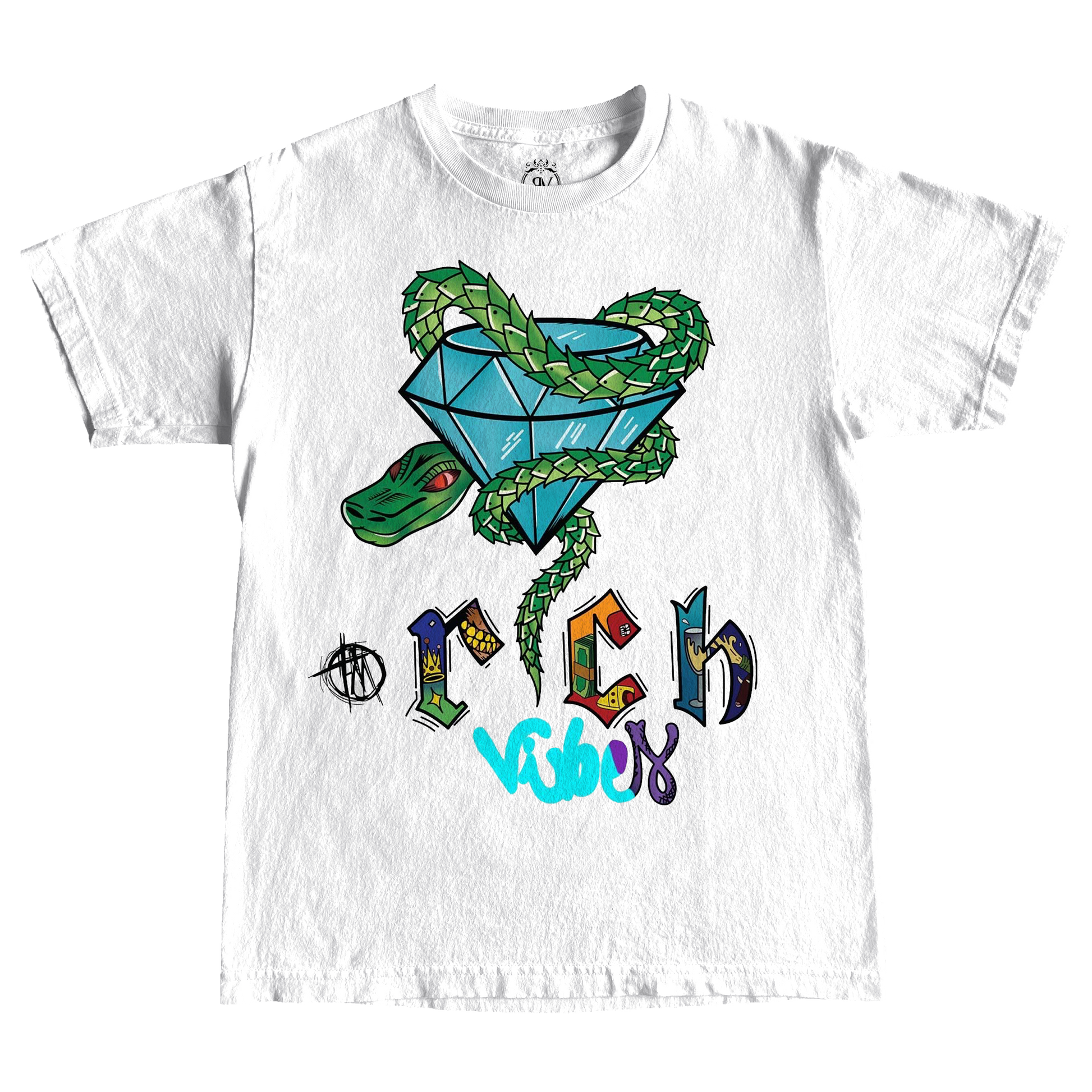 WHITE #SL!ME x R!CH Graphic Tees - Rich Vibes Apparel